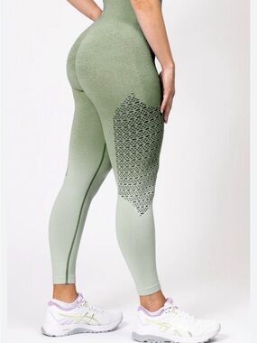 High-Waist Sculpting Leggings in Sage Green